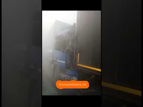 ДТП с тремя фурами в "паровозике" из-за плохой видимости на трассе Тюмень  – Омск, 14.09.2022